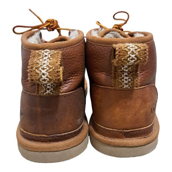Ugg Australia Men's Neumel Lace Up Leather Winter Boots Size 9 Chestnut - Picture 5 of 15